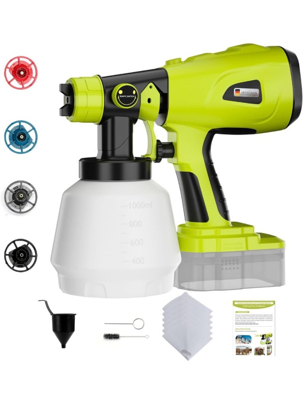 High-Performance Paint Sprayer for 18V Battery | 1000ML Large Container